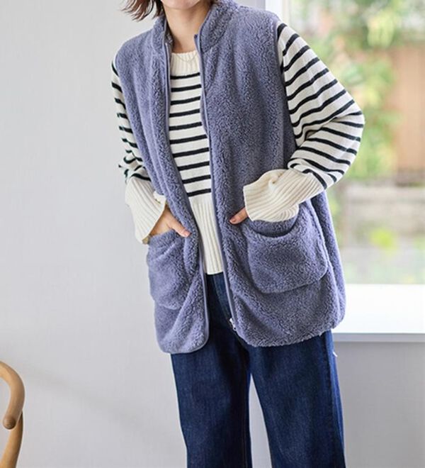LAVIENNE（ラヴィエンヌ）の「ふわふわ暖かフリースベスト（ベスト）」｜詳細画像