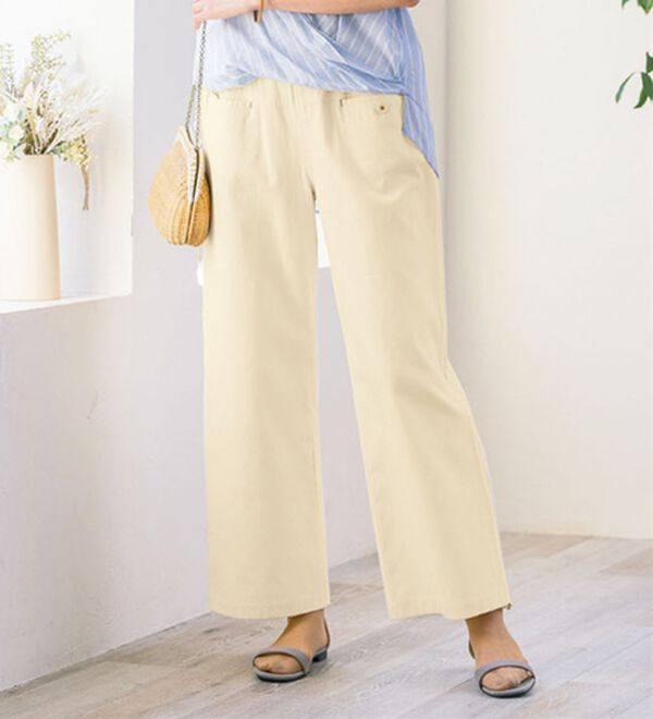 ルフラン（ルフラン）の「＜ｆｕ－ｕ＞綿１００％　裏さらっとズボン（フルレングスパンツ）」｜オフホワイト