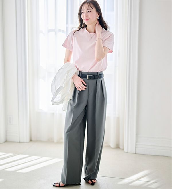 RANAN（ラナン）の「【5つの機能付】ひんやり着回し抜群ベーシックＴシャツ＜選べる着丈＞（Tシャツ）」｜詳細画像