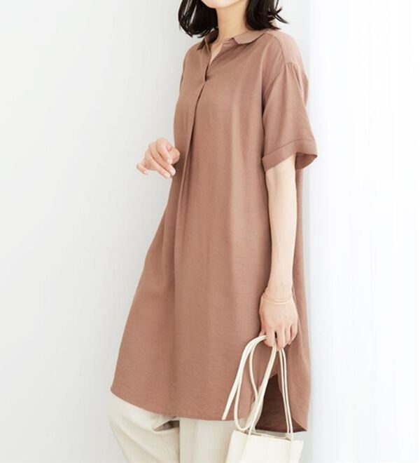 BELLUNA（ベルーナ）の「レーヨンナイロン素材シャツワンピース（その他ワンピース）」｜詳細画像