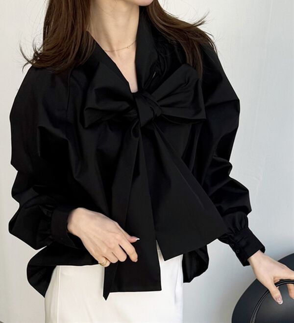 GeeRA（ジーラ）の「ボリュームボウタイブラウス（ブラウス）」｜詳細画像