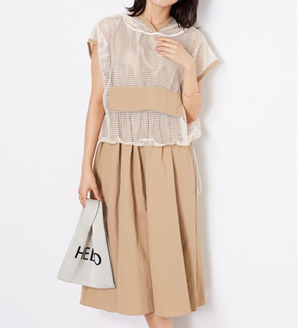 BELLUNA（ベルーナ）の「2点セット【Ｌａｇｒｉｌｕａ】メッシュ使いワンピースアンサンブル（その他ワンピース）」｜詳細画像