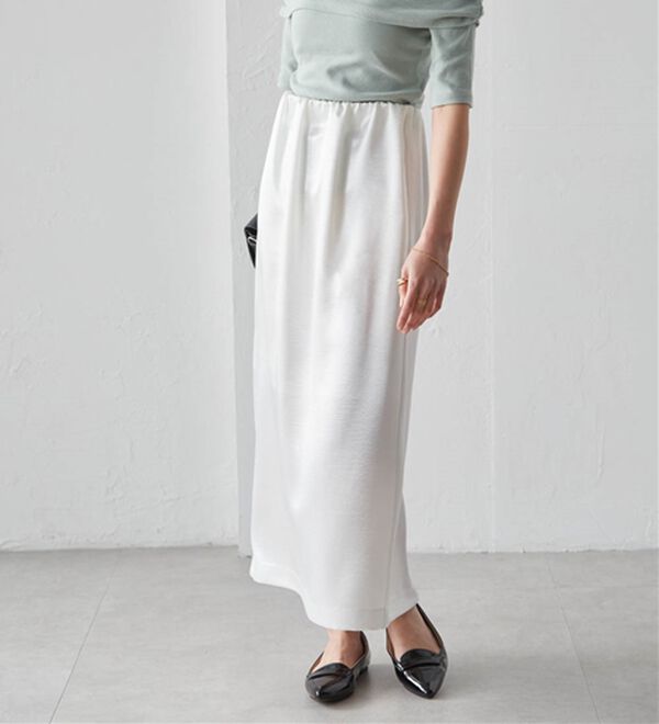 RANAN（ラナン）の「シャイニーサテンナロースカート（ロングスカート）」｜詳細画像