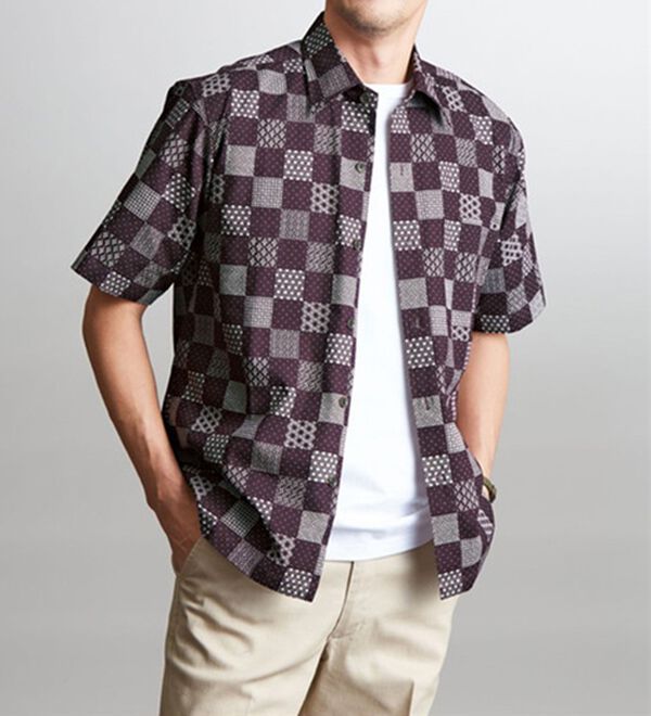 「国産　粋な大人の京染和柄シャツ（メンズシャツ）」｜詳細画像