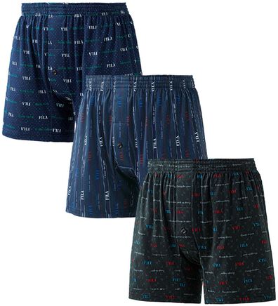 「【３枚組】＜フィラ＞柔らか裏起毛デザインニットトランクス（メンズトランクス）」