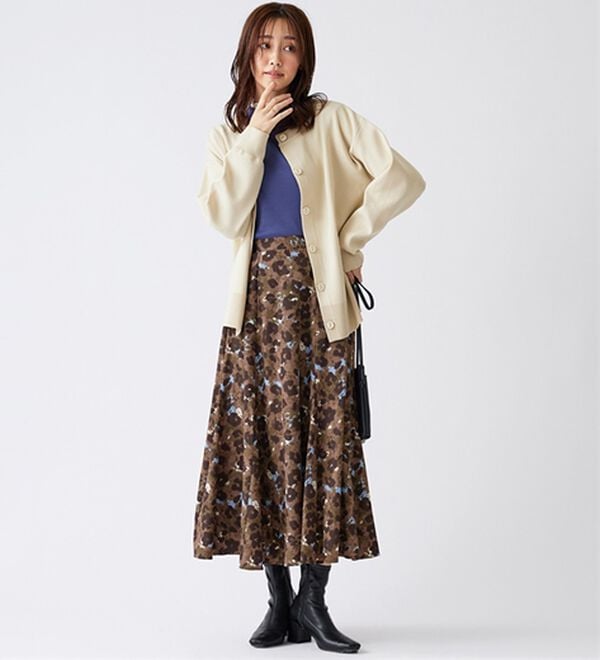 BELLUNA（ベルーナ）の「着映えプリントフレアスカート（ロングスカート）」｜詳細画像