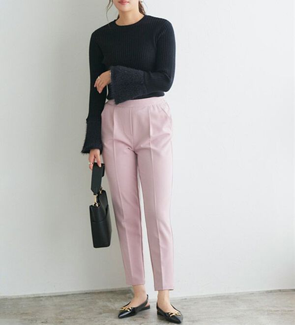 Pierrot（ピエロ）の「【選べる丈】高見えすっきりテーパードパンツ（フルレングスパンツ）」｜詳細画像