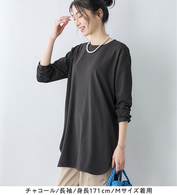 Viola e Viola（ヴィオラ エ ヴィオラ）の「ひんやり＆さらり綿混チュニックＴシャツ（チュニック）」｜詳細画像