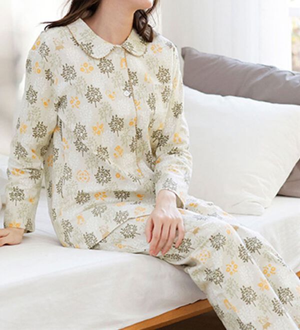 LAVIENNE（ラヴィエンヌ）の「綿１００％のやさしさ満点シャツパジャマ（パジャマ・ルームウェア）」｜詳細画像