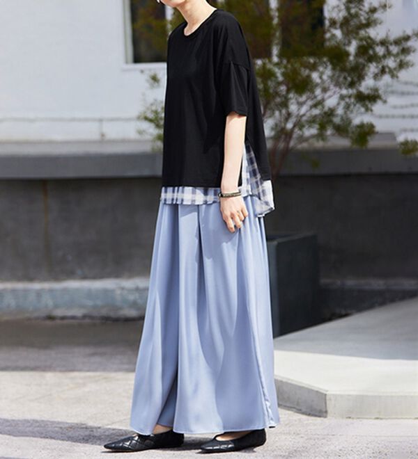 RANAN（ラナン）の「サテンワイドパンツ（ワイドパンツ・ガウチョ）」｜詳細画像