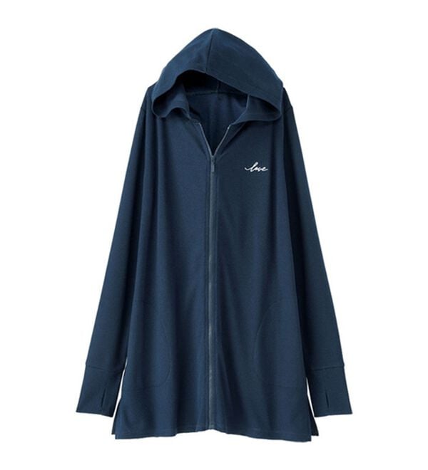 BELLUNA（ベルーナ）の「【２枚組】ＵＶ対策！手の甲まで隠せるかのこパーカー（パーカー）」｜詳細画像