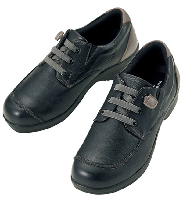 ルフラン（ルフラン）の「＜ラシーナリュクス＞４Ｅ牛革配色コンフォートシューズ（フラットシューズ）」｜ブラック