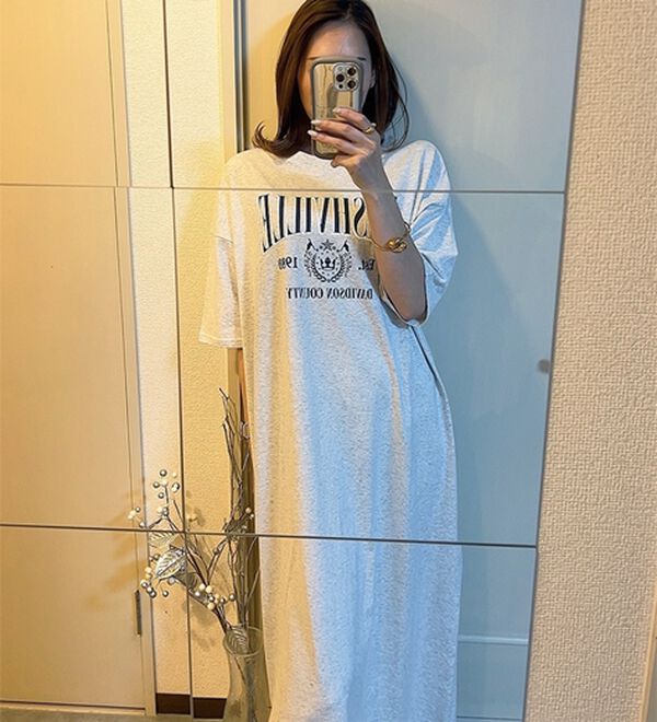 GeeRA（ジーラ）の「アソートロゴプリントＴシャツワンピース（その他ワンピース）」｜詳細画像