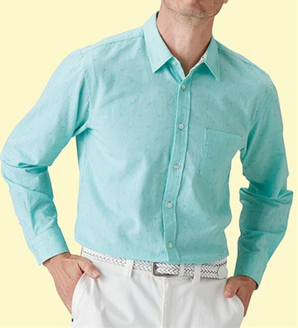 「フレンチリネンブレンドカジュアルシャツ（メンズシャツ）」｜詳細画像