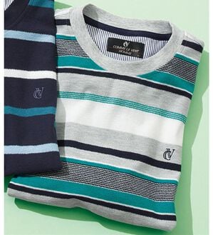 「＜コムルヴァン・オム＞爽やか梨地の大人サマートレーナー（メンズトレーナー）」｜グレー