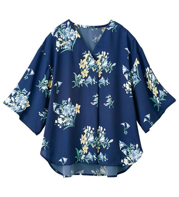 GeeRA（ジーラ）の「花柄フレアースリーブブラウス（ブラウス）」｜詳細画像