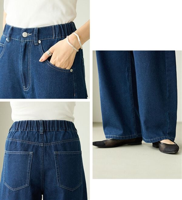 BELLUNA（ベルーナ）の「オシャレに見えるカーブデニムパンツ（ワイドパンツ・ガウチョ）」｜詳細画像