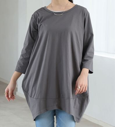 A HAPPY MARILYN（アハッピーマリリン）の「【Ｍ～８Ｌ】選べる袖！コク－ンシルエットチュニック（チュニック）」