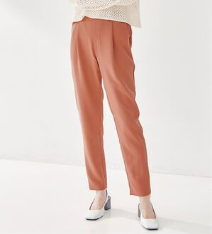 RANAN（ラナン）の「【選べる股下】ひんやり美脚シルエットタックパンツ（フルレングスパンツ）」｜サーモンピンク