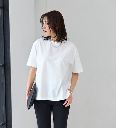 BELLUNA（ベルーナ）の「【選べる袖丈】＜エアリーアイスコットン＞オーバーサイズＴシャツ（カットソー）」