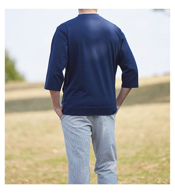 「＜フィラ＞サラッと快適！ゆったり７分袖ライトトレーナー・７分丈カーゴパンツ（メンズトレーナー）」｜詳細画像