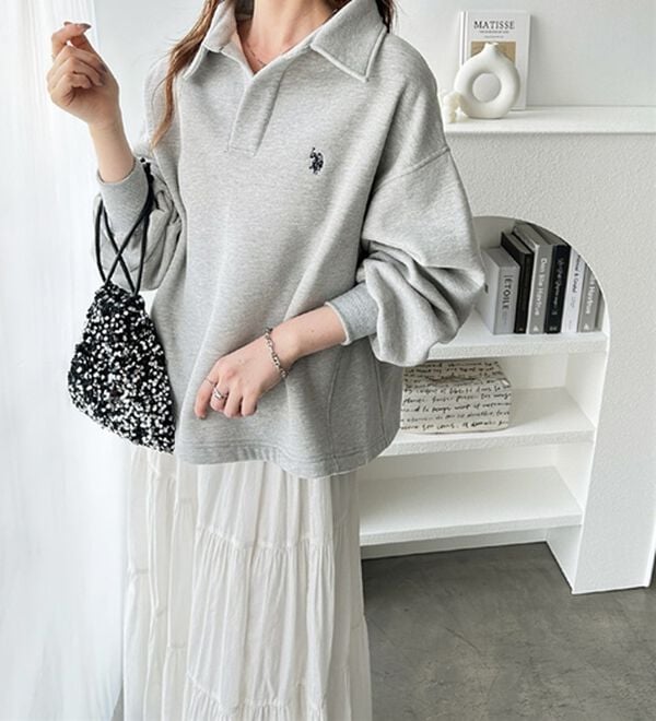 GeeRA（ジーラ）の「【U.S.POLO ASSN.】表ピーチポロ衿スウェット（カットソー）」｜詳細画像