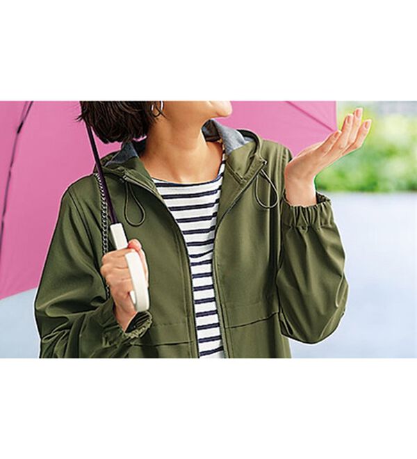 BELLUNA（ベルーナ）の「はっ水加工ボンディング素材ロング丈パーカー（ロングコート）」｜詳細画像