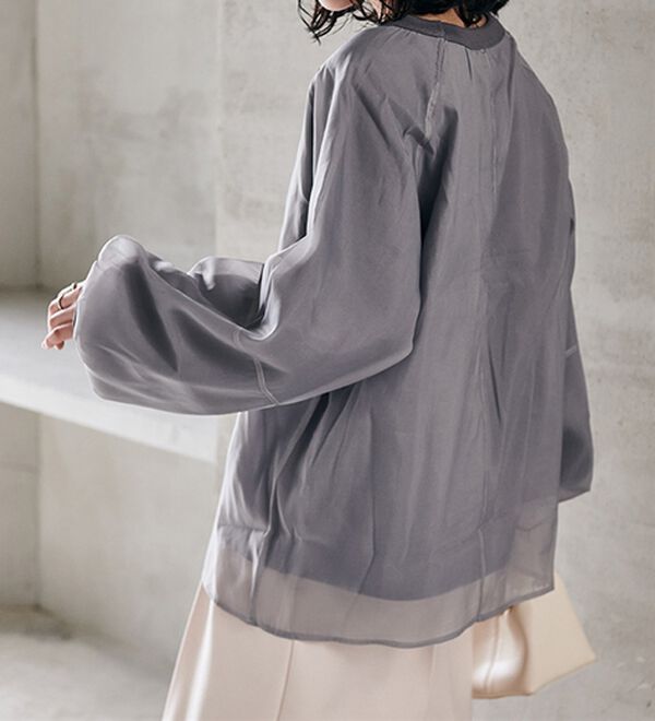 RANAN（ラナン）の「裏起毛シアー素材レイヤードスウェット（カットソー）」｜詳細画像