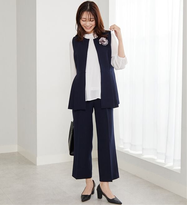 BELLUNA（ベルーナ）の「＜Ｃ／Ｓ＞ノーカラーペプラムジレ（ベスト）」｜詳細画像