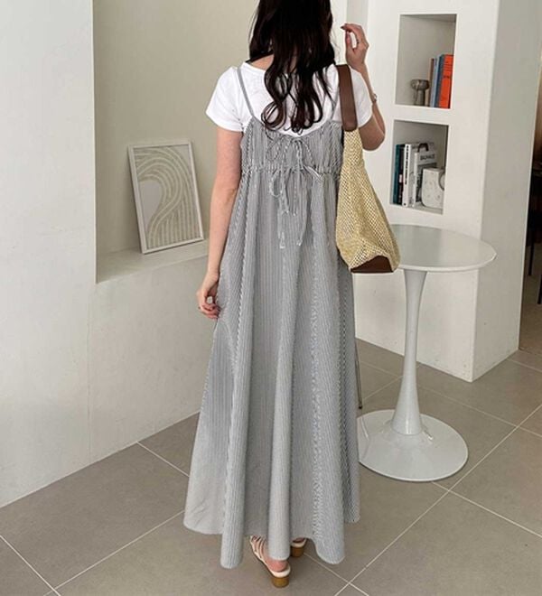 GeeRA（ジーラ）の「サッカー素材バックリボンキャミワンピース（その他ワンピース）」｜詳細画像