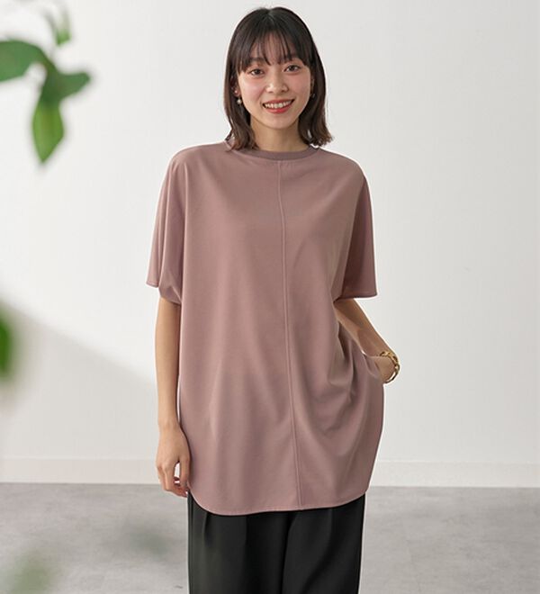 BELLUNA（ベルーナ）の「Ｔシャツ感覚なのにきちんとブラウス見え！カットジョーゼット半袖プルオーバー（カットソー）」｜詳細画像