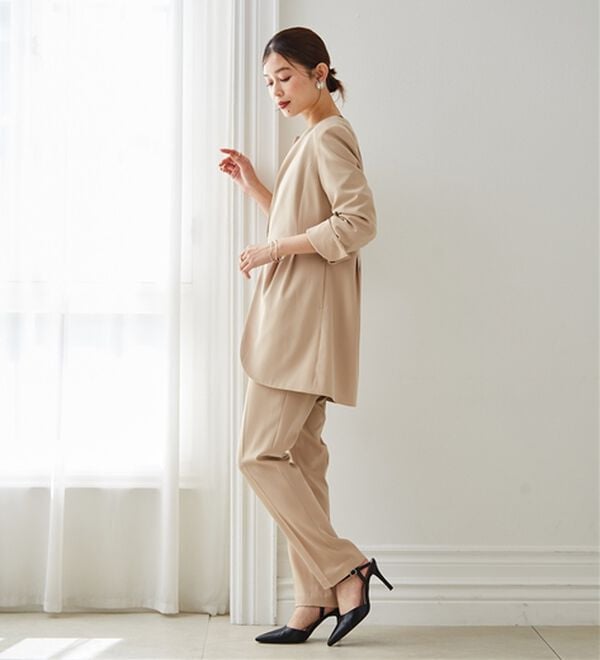 RANAN（ラナン）の「＜２点セット＞ラウンドヘムジャケットセットアップ（パンツスーツ）」｜詳細画像