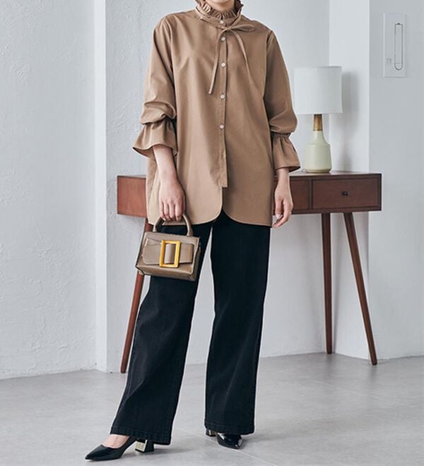 RANAN（ラナン）の「プチフリルリボン付きブラウス（ブラウス）」｜詳細画像