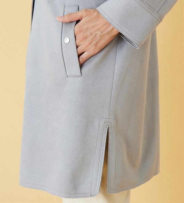 BELLUNA（ベルーナ）の「スエード調ノーカラーロング丈ジャケット（ノーカラージャケット）」｜詳細画像