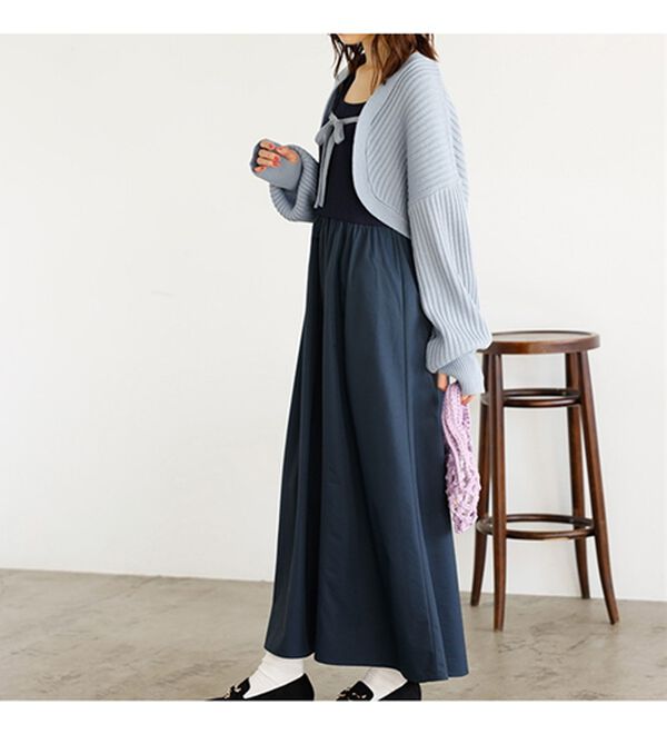 GeeRA（ジーラ）の「ニットボレロ＆ドッキングワンピースセット（ドッキングワンピース）」｜詳細画像