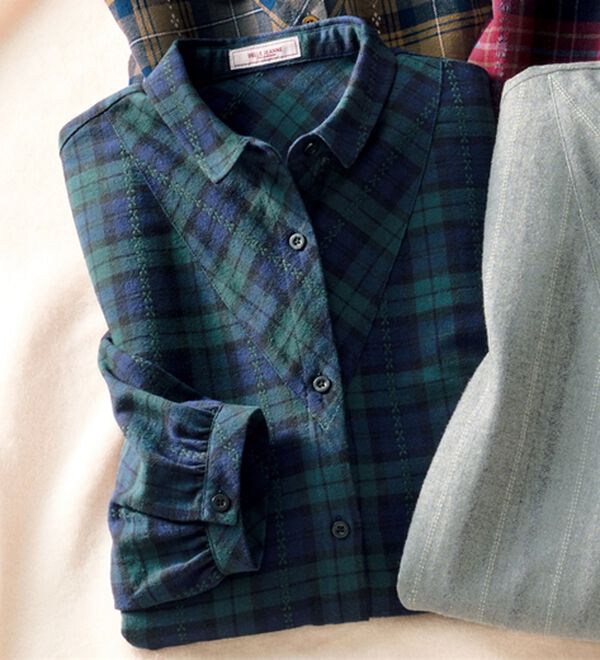 ルフラン（ルフラン）の「選べる♪綿１００％ドビー織ブラウス（ブラウス）」｜ブラックウォッチ