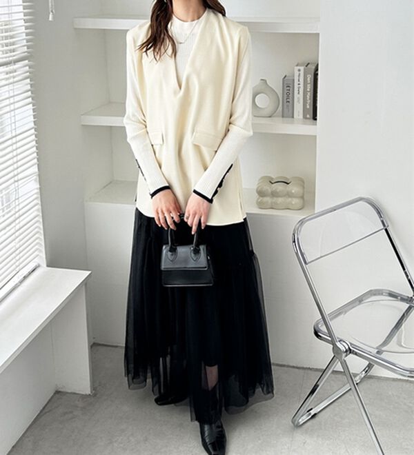 GeeRA（ジーラ）の「リネンライクスラブプルオーバーベスト（ベスト）」｜詳細画像