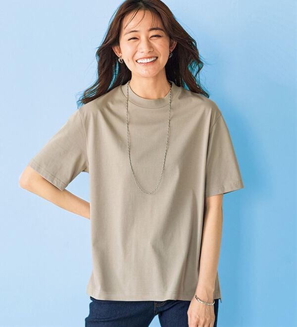 BELLUNA（ベルーナ）の「【選べる袖丈】＜エアリーアイスコットン＞オーバーサイズＴシャツ（カットソー）」｜詳細画像