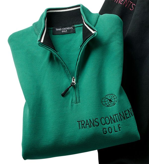 「＜トランスコンチネンツゴルフ＞軽量・防風アクティブセーター（メンズニット・セーター）」｜グリーン