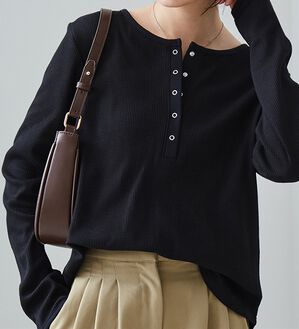 RANAN（ラナン）の「ヘンリーネックワッフルロンＴ（カットソー）」｜詳細画像