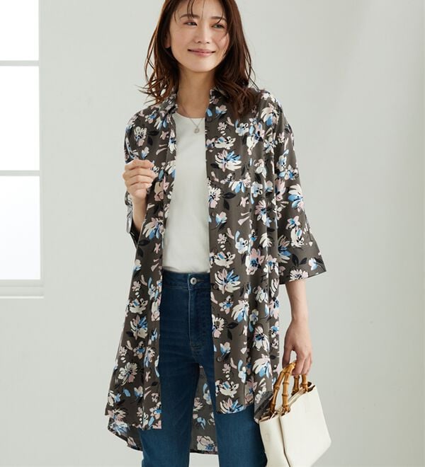 「【接触冷感】レーヨン素材ブザム切替ワンピース（その他ワンピース）」｜詳細画像