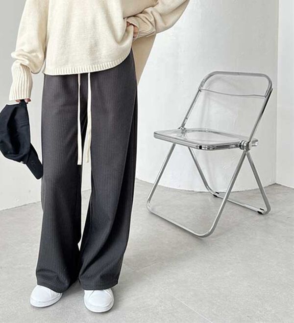 GeeRA（ジーラ）の「ふわふわあったか！裏起毛リブワイドパンツ（フルレングスパンツ）」｜詳細画像