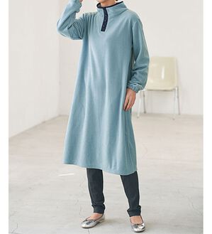 BELLUNA（ベルーナ）の「【レギンス付】すぐ快適！フリースワンピース（カットソーワンピース）」｜ブルー