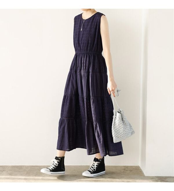 GeeRA（ジーラ）の「レース切替ティアードロングワンピ（ロングワンピース）」｜詳細画像