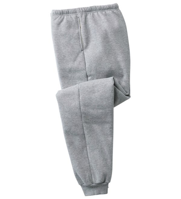 「＜シンプル＆プラス＞裏ボアジョガーパンツ（メンズフルレングスパンツ）」｜杢グレー