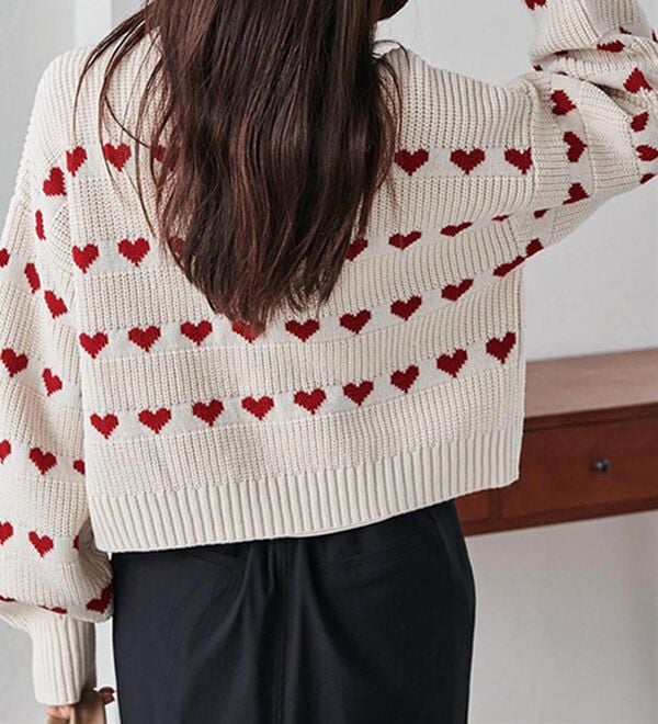 RANAN（ラナン）の「ハートライン柄ニットプルオーバー（ニット・セーター）」｜詳細画像