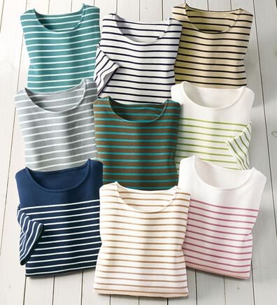 BELLUNA（ベルーナ）の「＜＆ｃｏｃｏｃｈｉ＞ハピネスコットン１００％なめらかボーダープルオーバー（カットソー）」