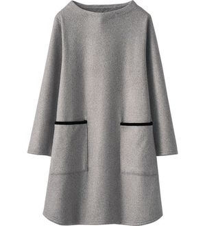BELLUNA（ベルーナ）の「裏ベロアポケット付ハイネックチュニック（チュニック）」｜グレー系ツイル