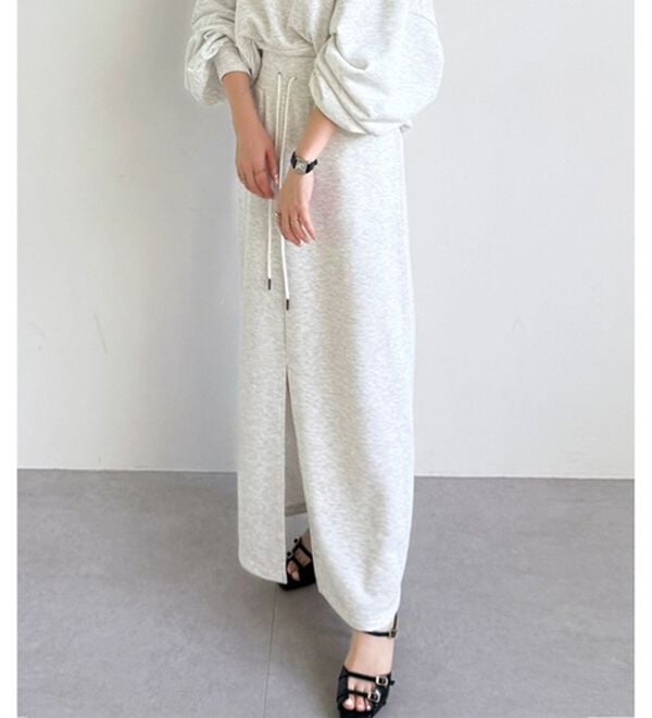 GeeRA（ジーラ）の「フロントスリットスウェットナロースカート（ロングスカート）」｜詳細画像