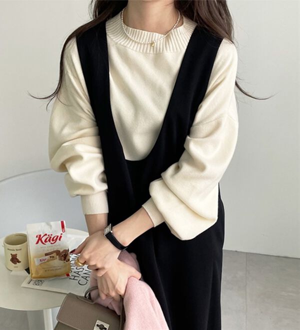 GeeRA（ジーラ）の「ボタン付モチモチニットトップス（ニット・セーター）」｜詳細画像